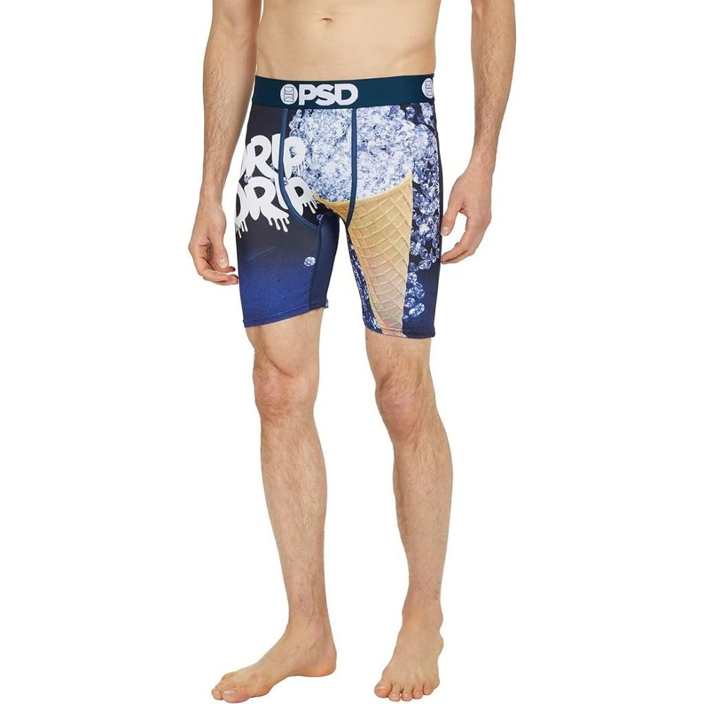 PSD Men's Boxer Brief (Blue/Iced Cone, L)